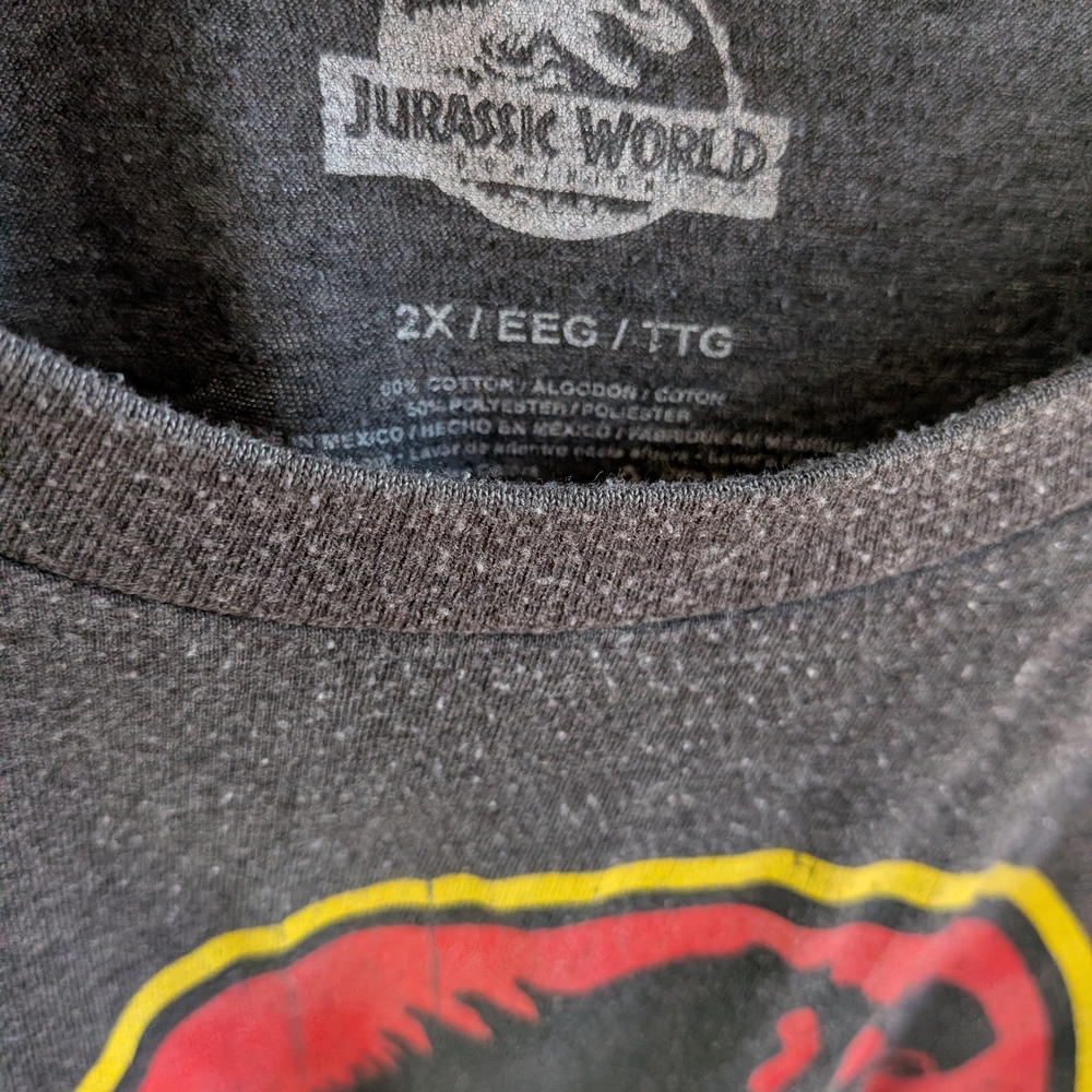 Jurassic World Gray Short Sleeve Tee